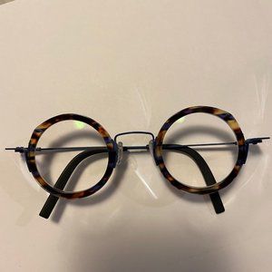 Brand new Theo Carrot tortoise/blue lightweight eyeglass frame from Belgium
